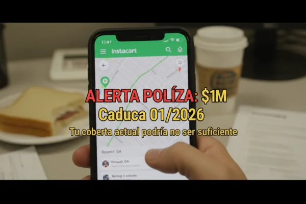Instacart Roswell: Tu póliza $1M te deja expuesto en 2026