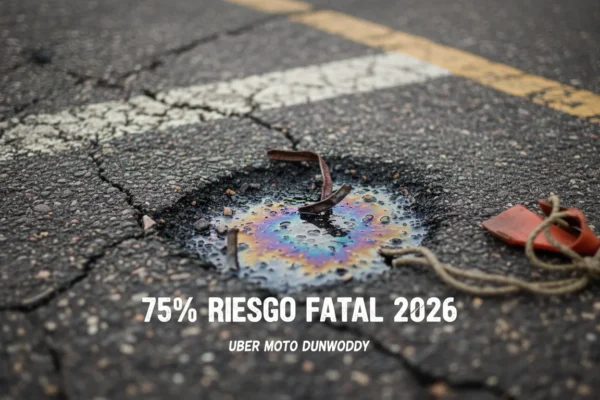 Uber Moto Dunwoody: 75% de Riesgo Fatal en 2026
