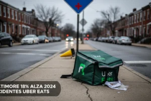 Accidentes Uber Eats Baltimore: 18% alza en 2024