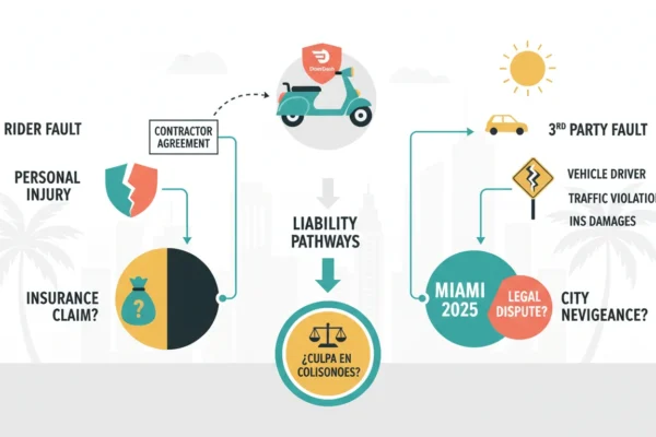 DoorDash Scooter Miami: ¿Culpa en Colisiones 2025?