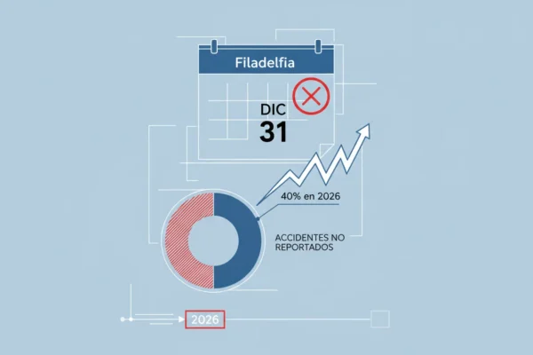 Filadelfia: 40% de accidentes no reportados en 2026