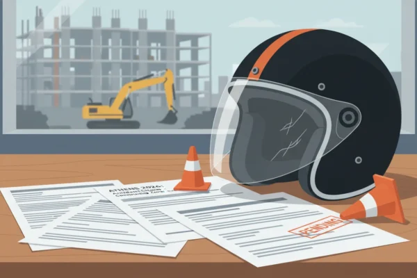 Athens 2026: Motociclistas en zonas de construcción