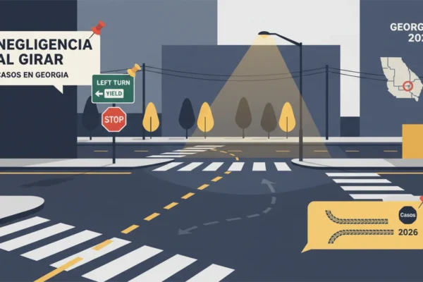 Negligencia al girar: Casos en Georgia 2026