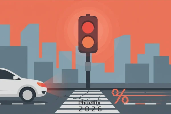 Phoenix: 17% más choques por semáforo en rojo en 2026
